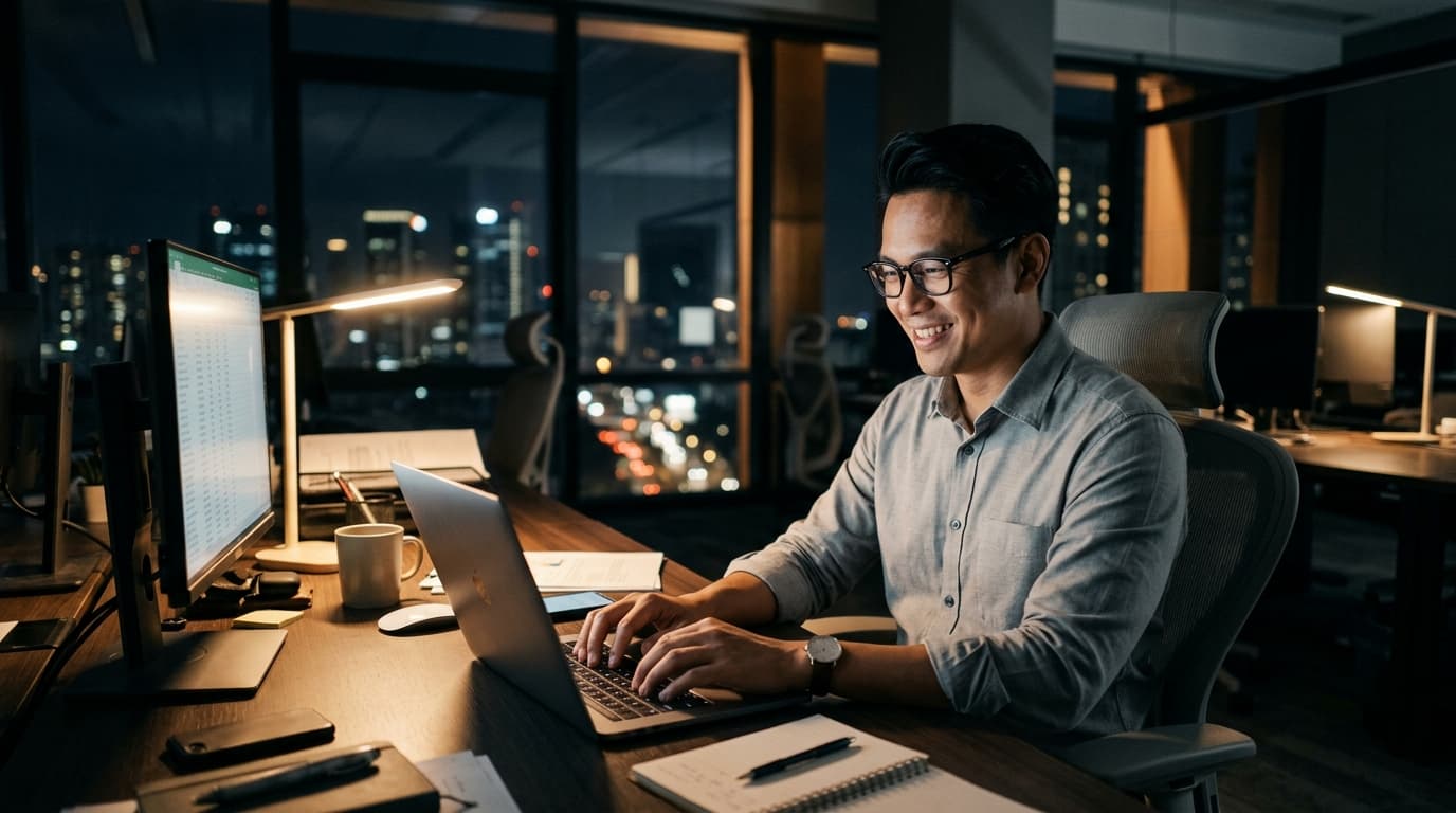 Business owner working